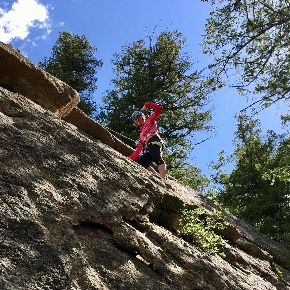 Happy Rock Climber With Colorado Adventure Guides