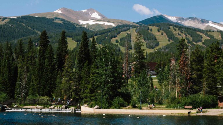 Summer View of Breck Ski Mountain from Pond