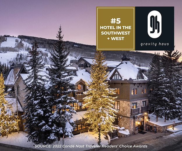 Gravity Haus Vail number-5 hotel in the West + Southwest Conde Nast Traveler Readers Choice Awards