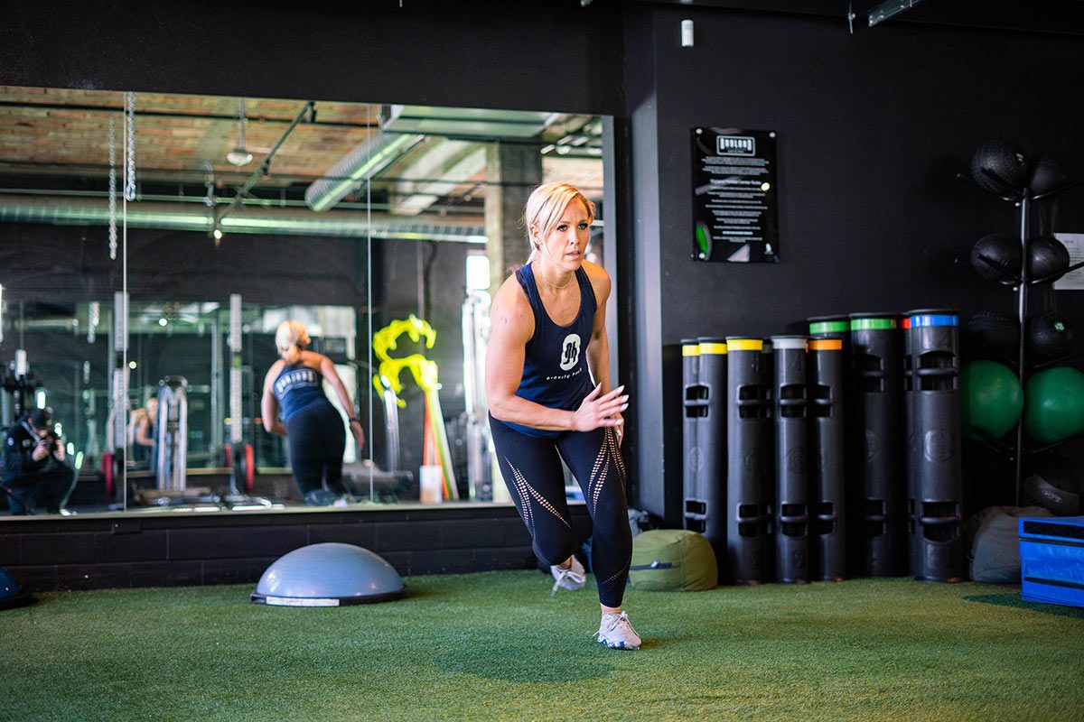 Amy Peterson working out at Dryland Denver